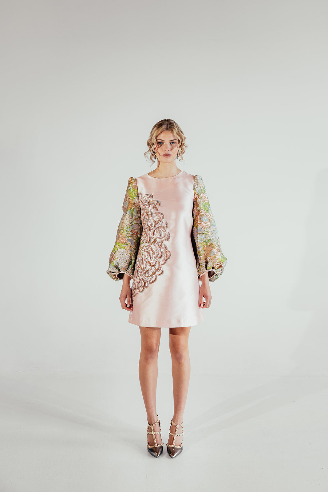 Yuri Brocade Mini Dress