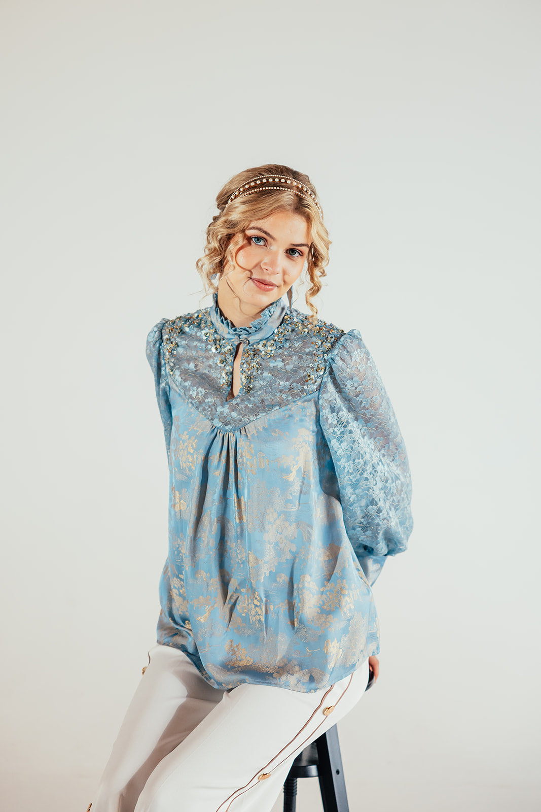 Skyla Satin Lace Top