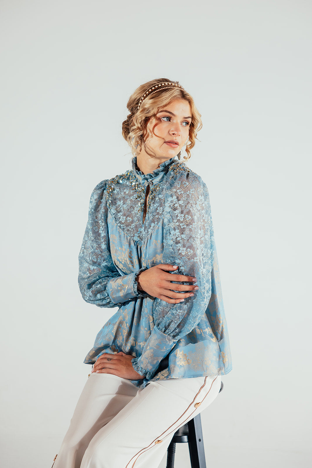 Skyla Satin Lace Top