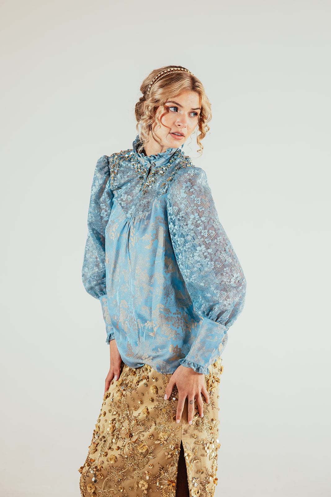 Skyla Satin Lace Top