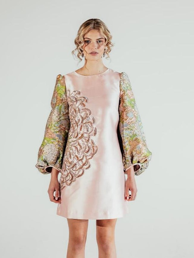 Yuri Brocade Mini Dress