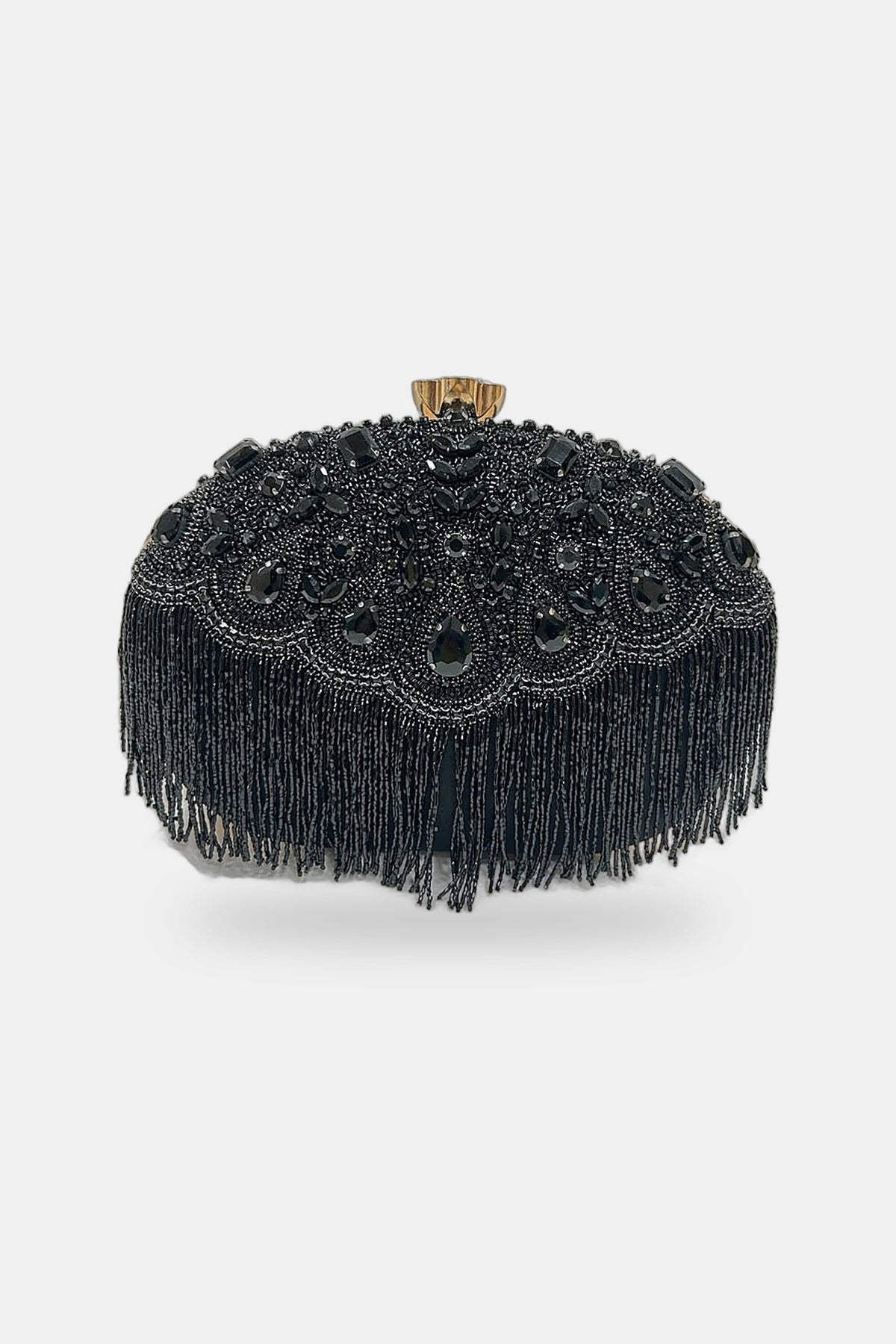 Noir Fringe Clutch